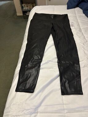 Time and Tru Black Faux Leather High-Rise Skinny Leggings